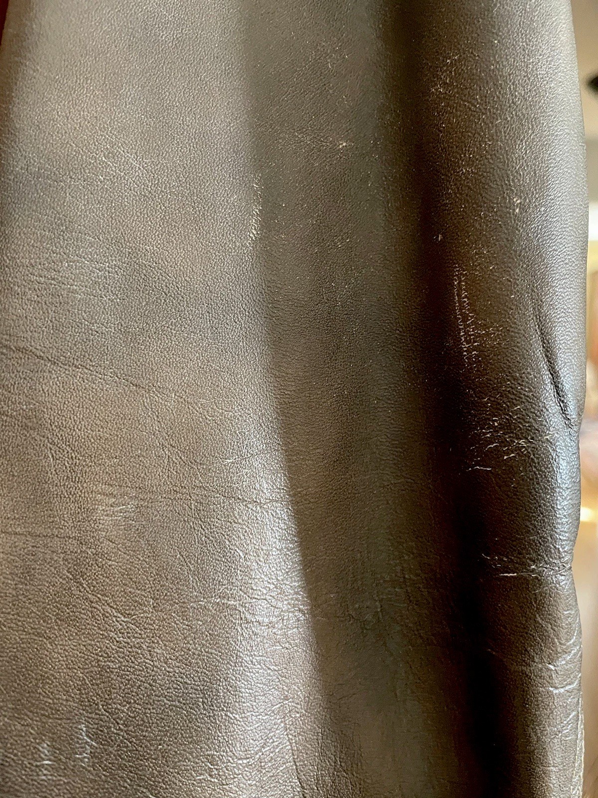Vintage Brown Leather & Genuine Fur Swing Trench Coat Boho Bonnie Cashin Style