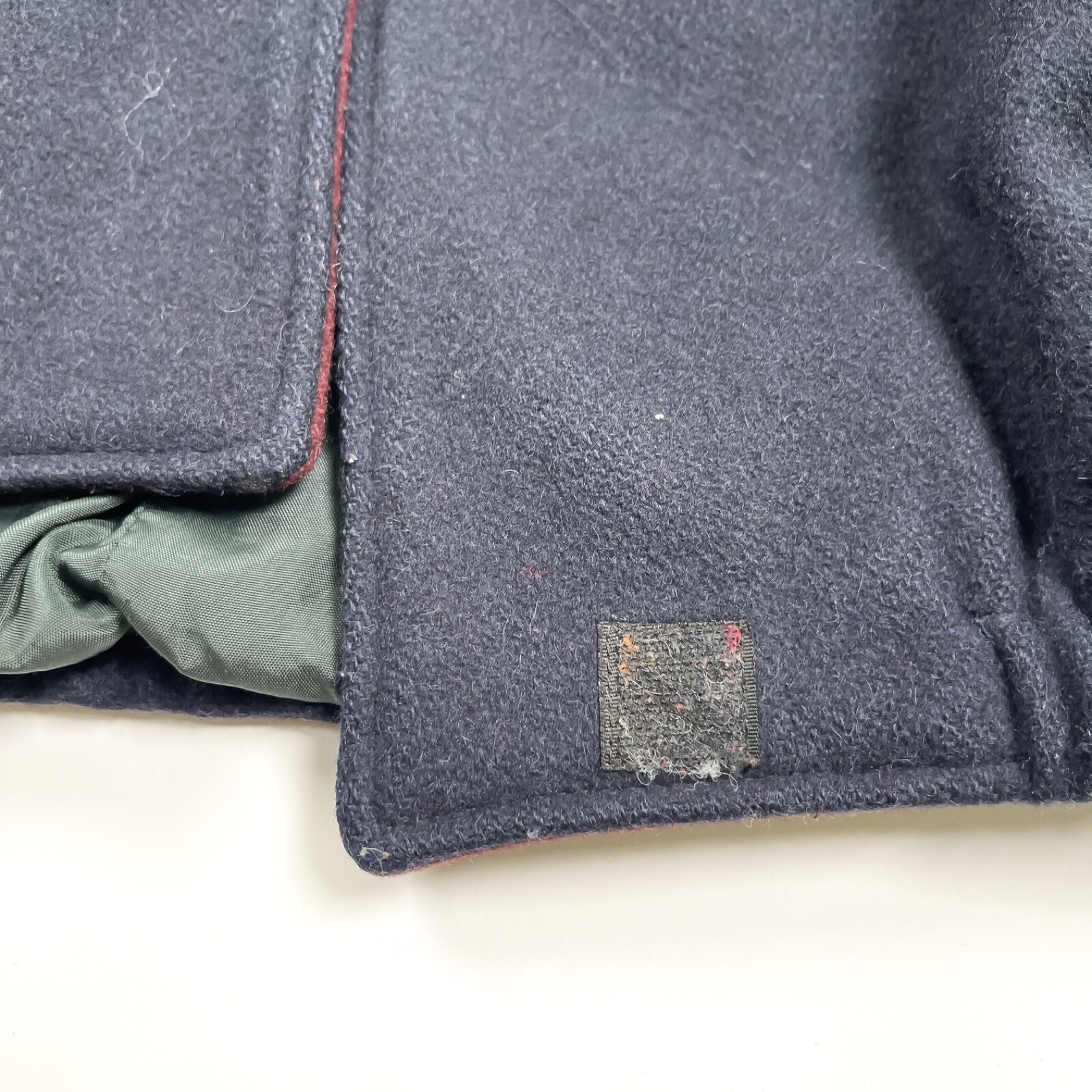 Vintage DonnyBrook Wool Coat Color block Jacket 90s Green Blue Red Hooded USA 14