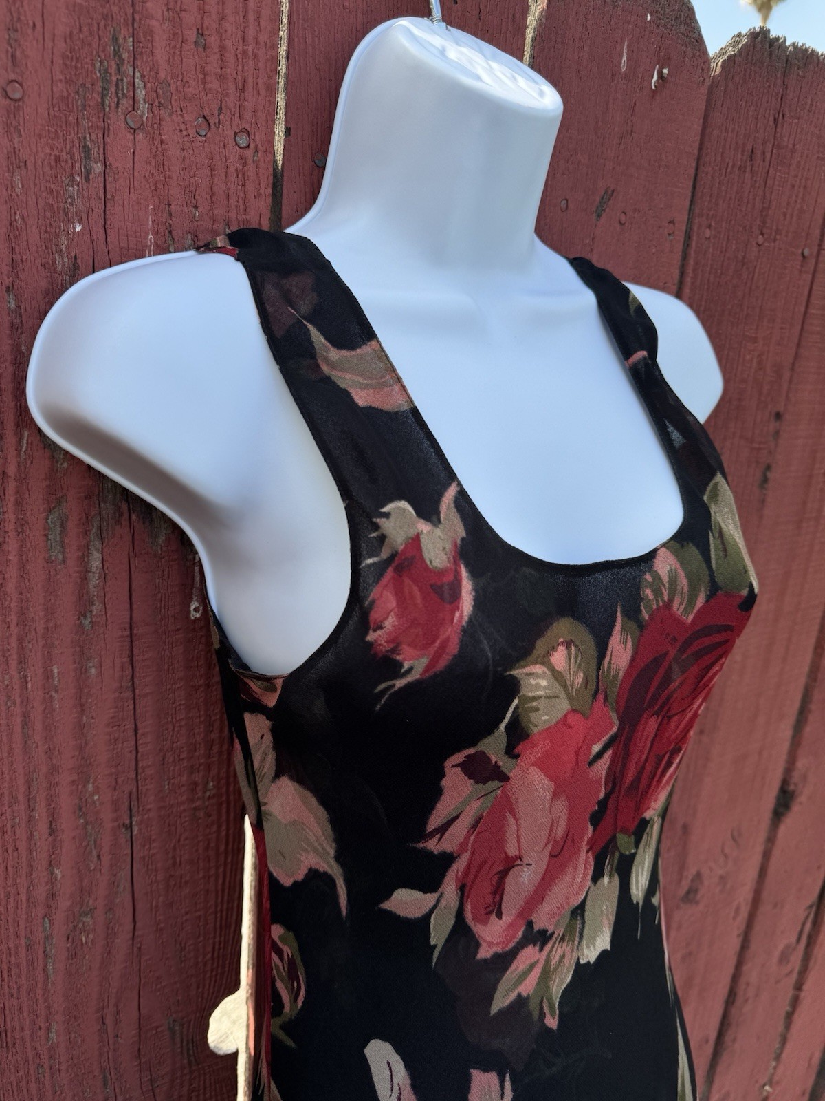 Vintage 90s Floral Maxi Slip Dress Whimsigoth Grunge Fairy Practical Magic Y2K