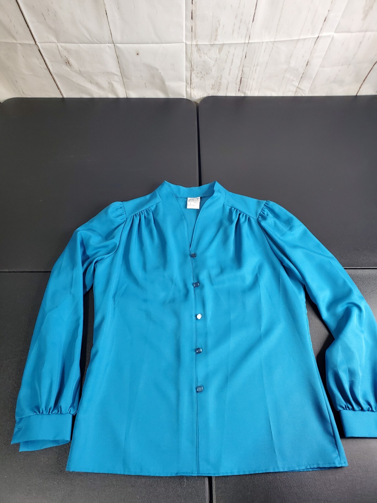 Terry Chicago Blouse Vintage Beautiful Dressy Womens Size 10 Blue Mom