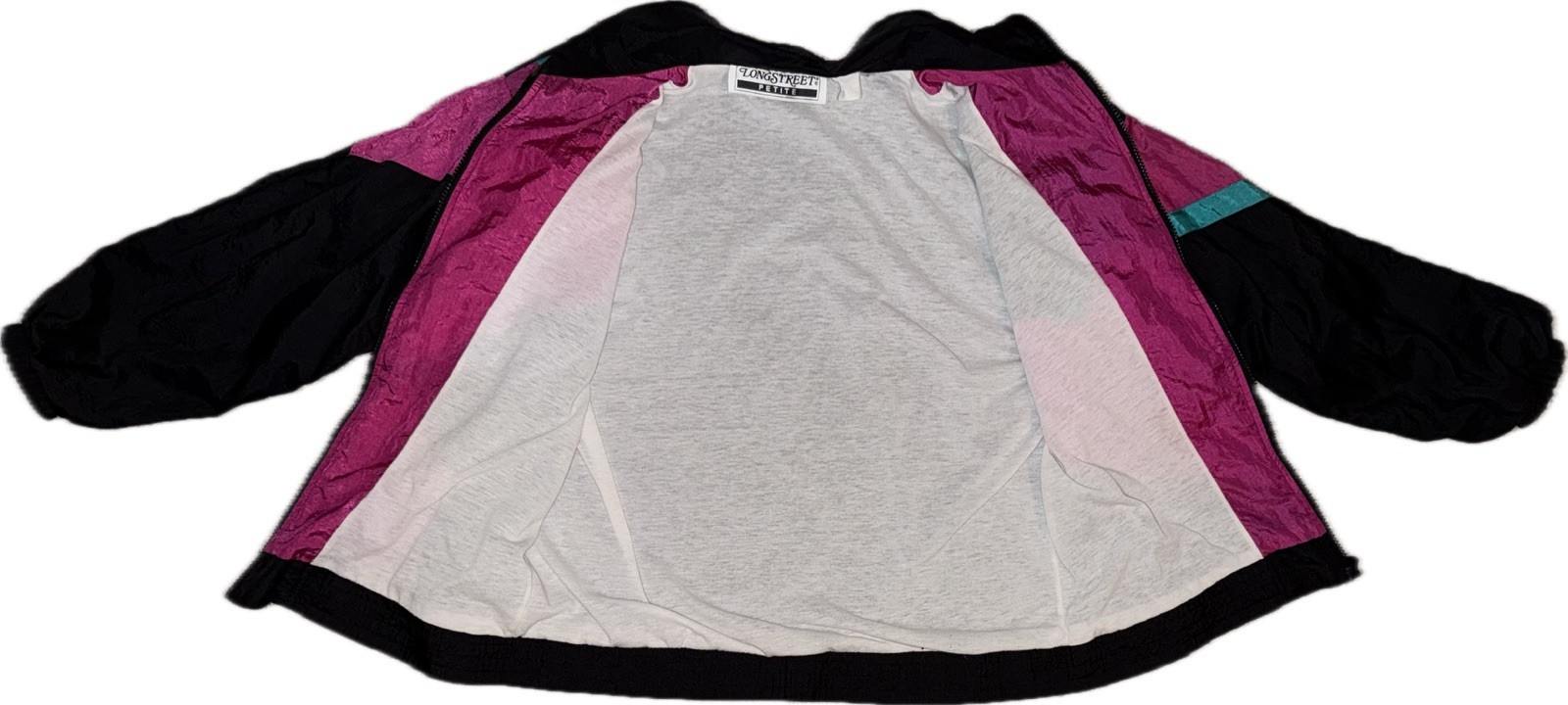 Vintage Longstreet Petite Large Windbreaker Track Jacket 80s/90s EUC Pink Green