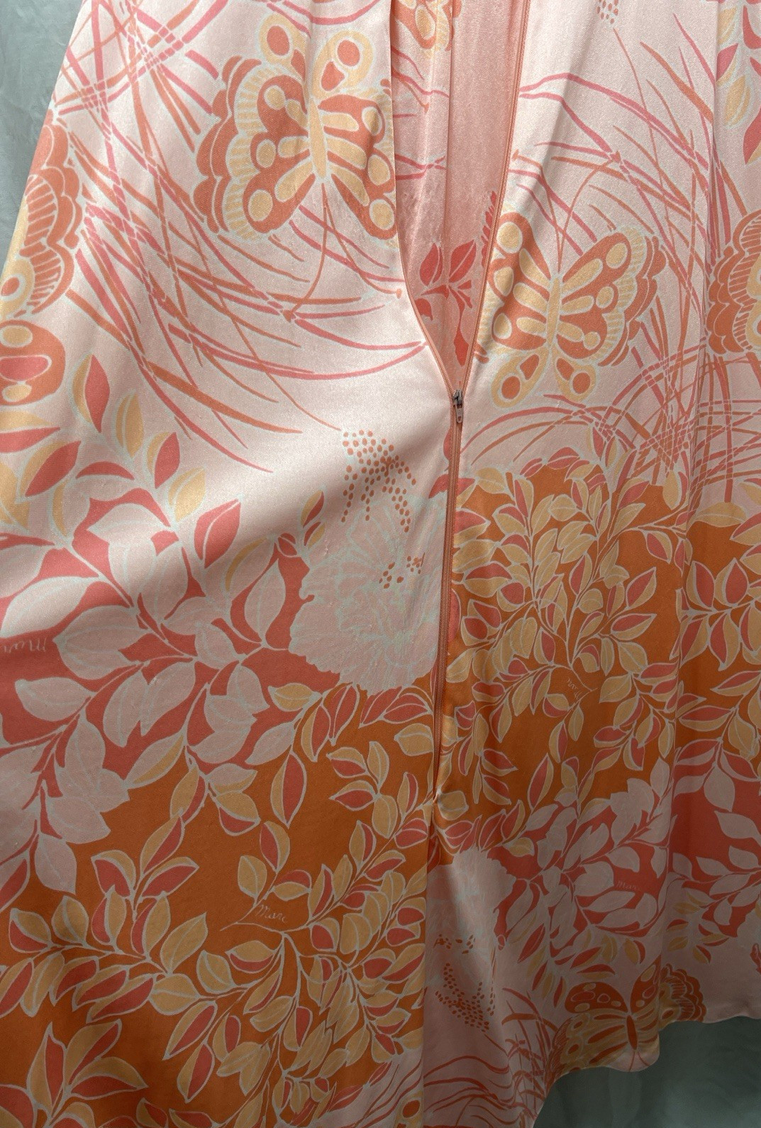 Vintage 70s Miss Elaine Mori Butterfly Floral Peignoir Set Nightgown Robe SZ SM