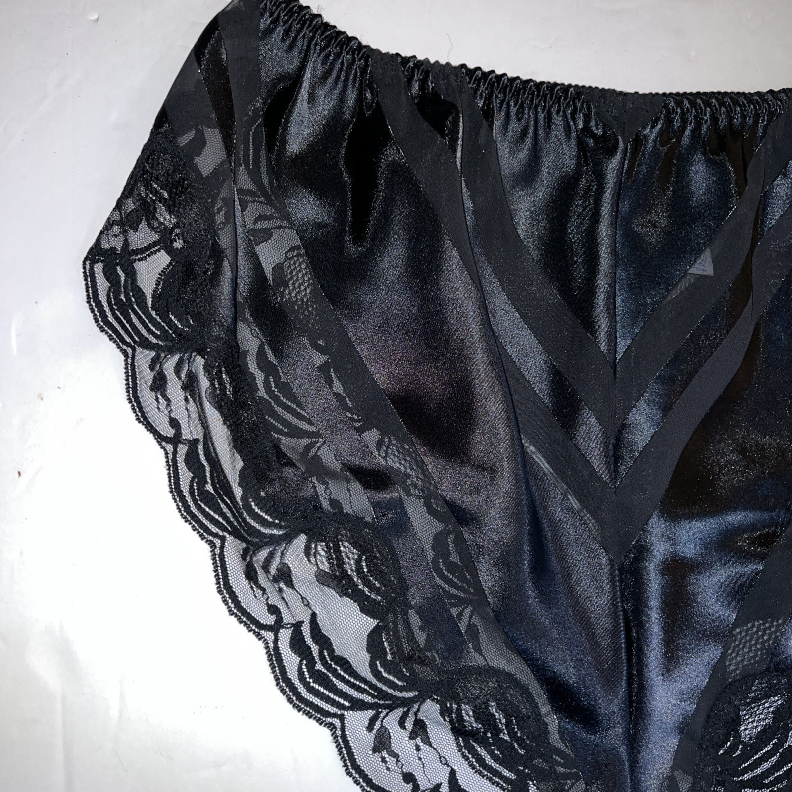 Vtg Maidenform Chantilly Panties Black Lace Trim Women’s Sz 7 A La Carte 93612