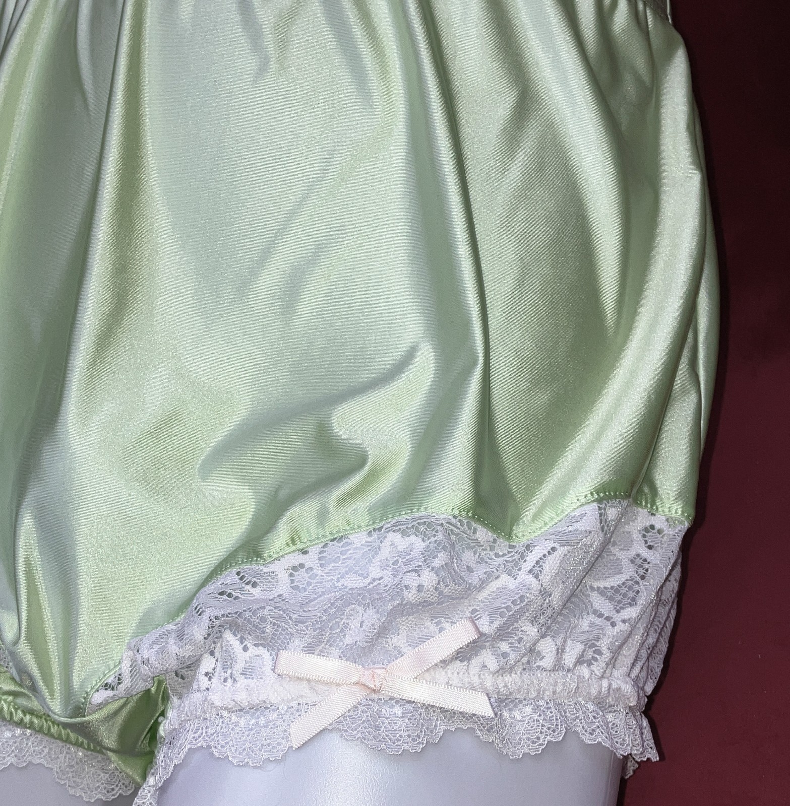 2X 3X Mushroom Gusset Granny Panty Silky Nylon Satin Brief Sissy Vintage styl