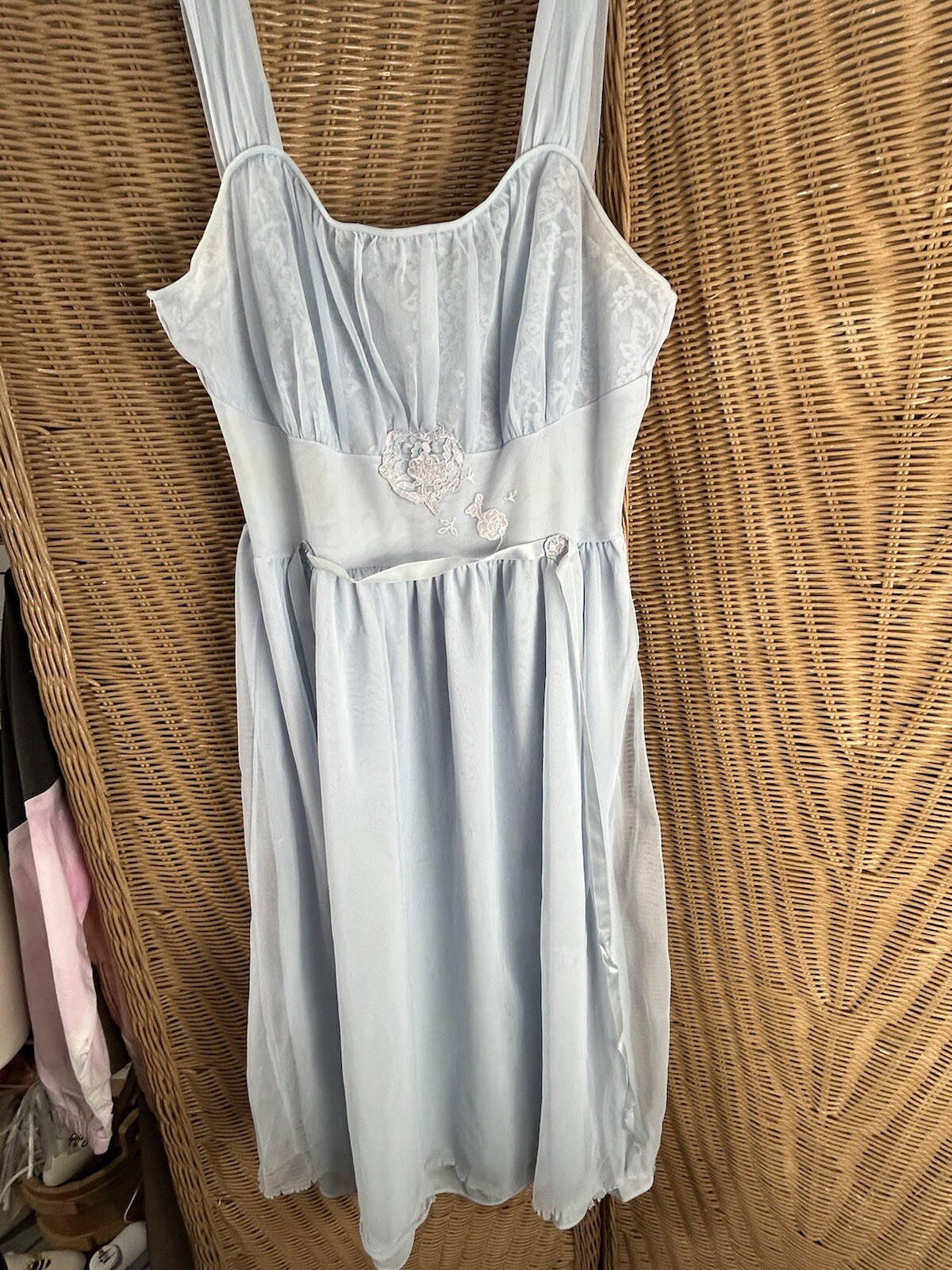 Charmode Vintage Blue Nightgown And Robe Small Sz 36