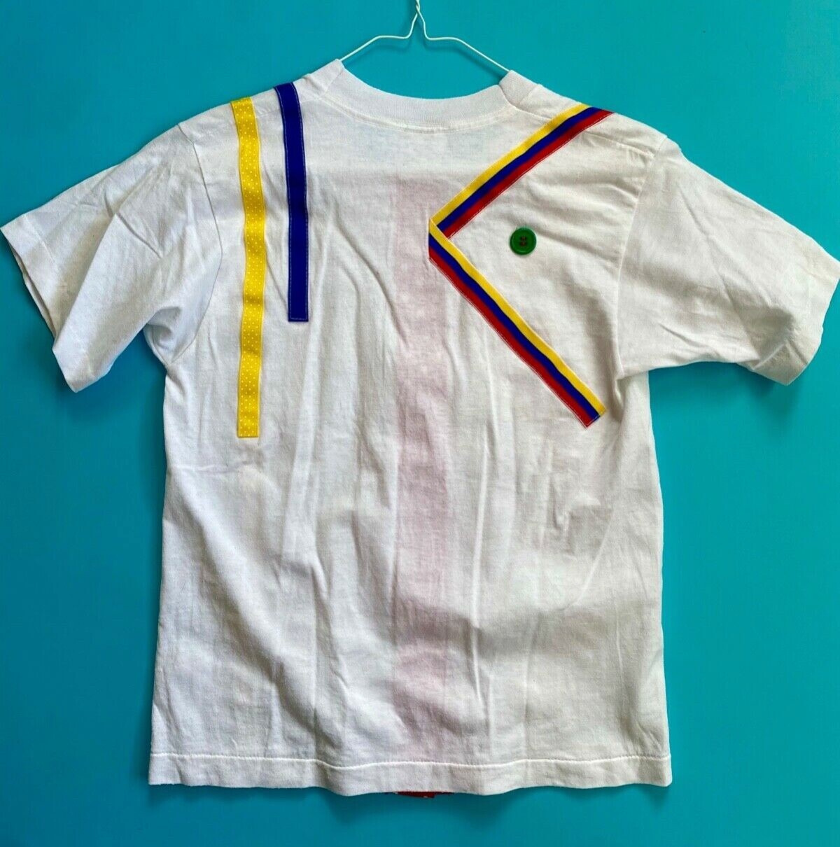 Vintage 80’s Homemade Clown T shirt Youth L or Women XS/S Very weird Ribbon OOAK