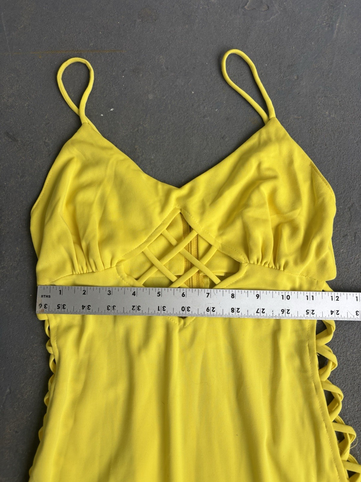 70s Vtg Funky Brand SEXY Cutout Laces Fitted Maxi Dress.small.summer