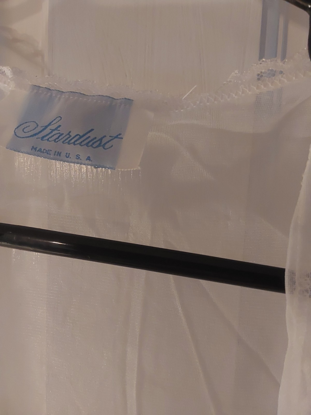 Vintage White Sheer Stardust Babydoll Robe/Bed Jacket/Duster Size L