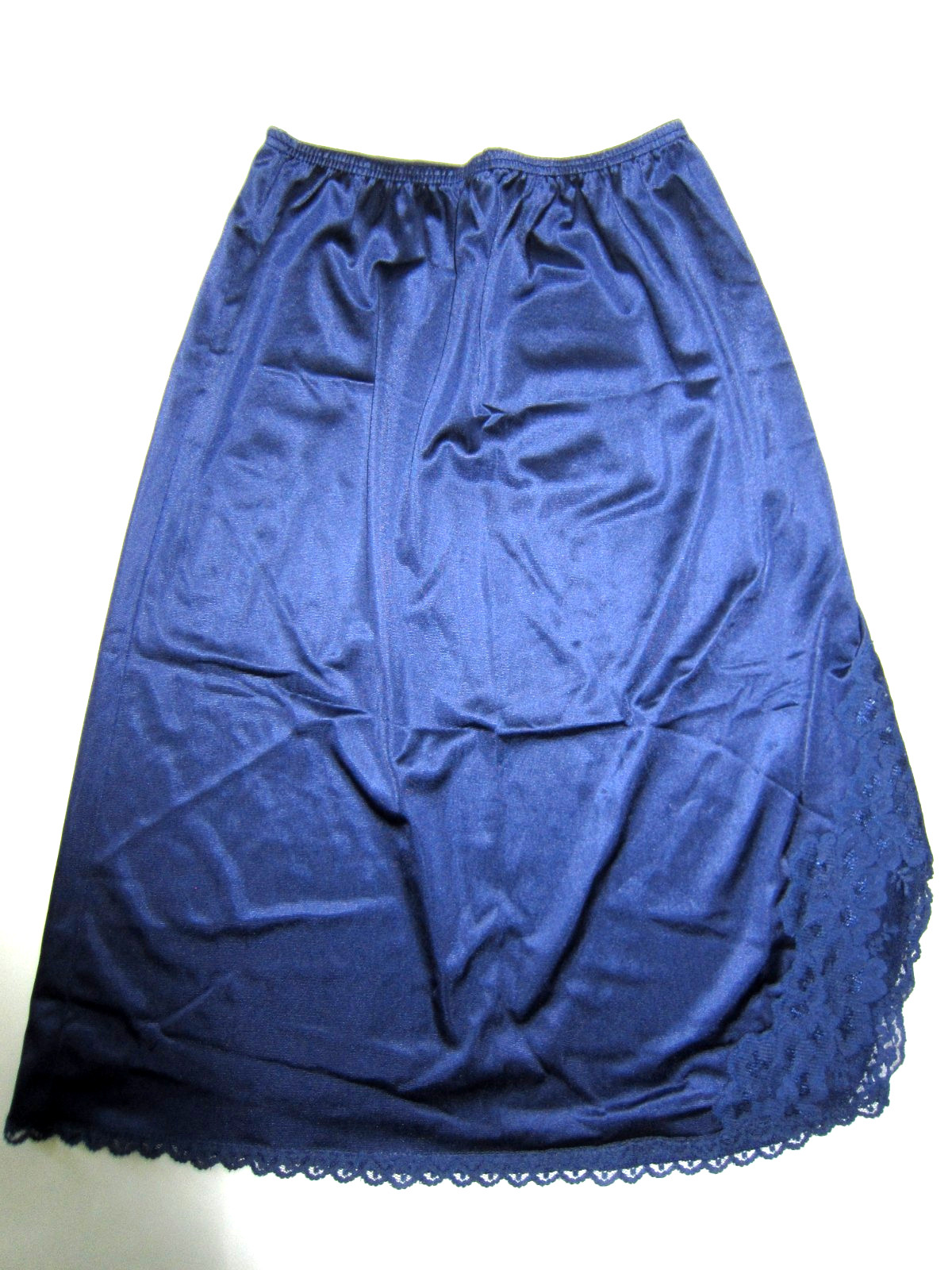 VINTAGE Body Lites For JC Penney SATIN SLIT Floral Lace NYLON Silky Half Slip M