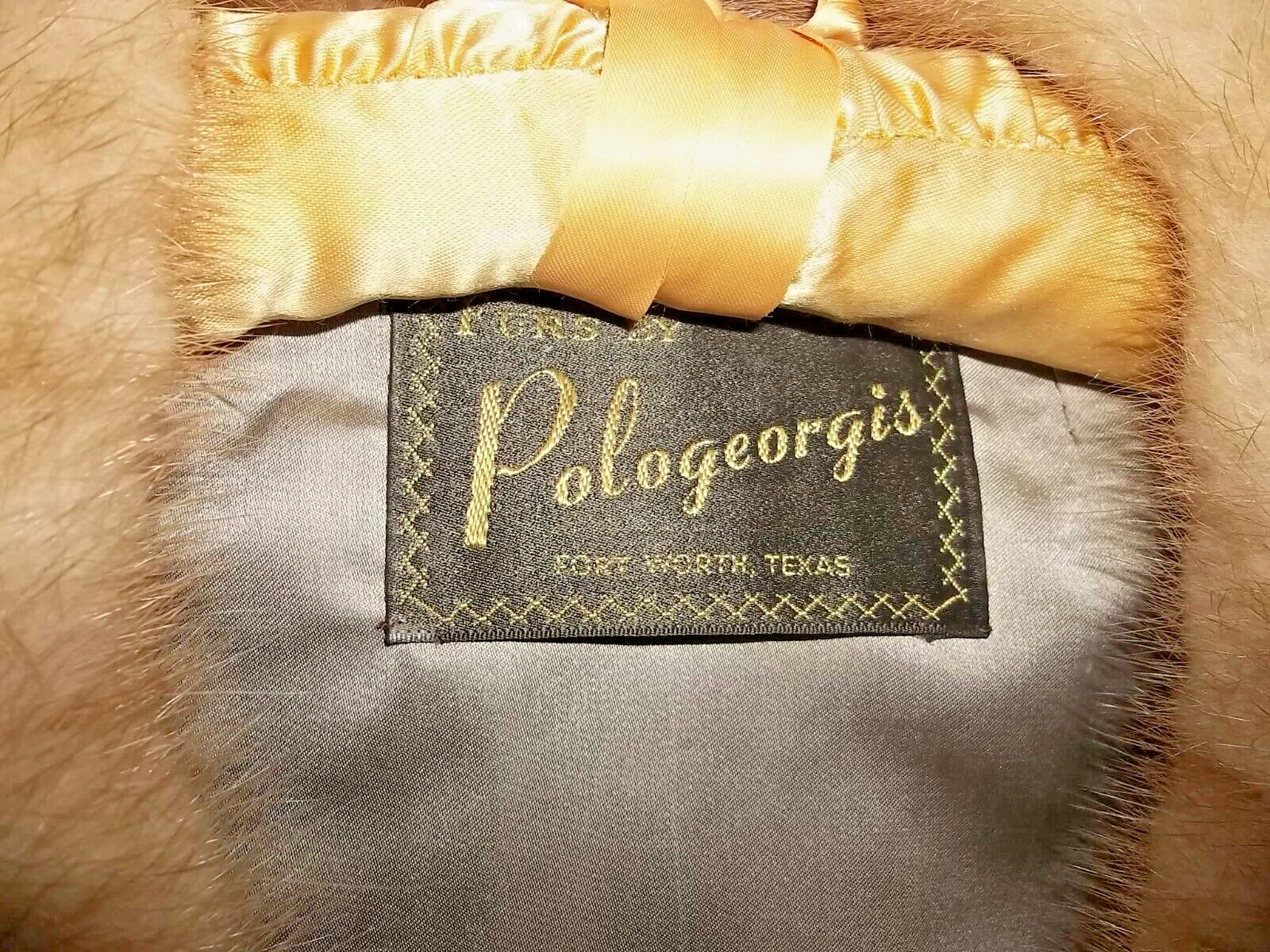 POLOGEORGIS FUR & LEATHER COAT JACKET TAUPE/ LIGHT BROWN