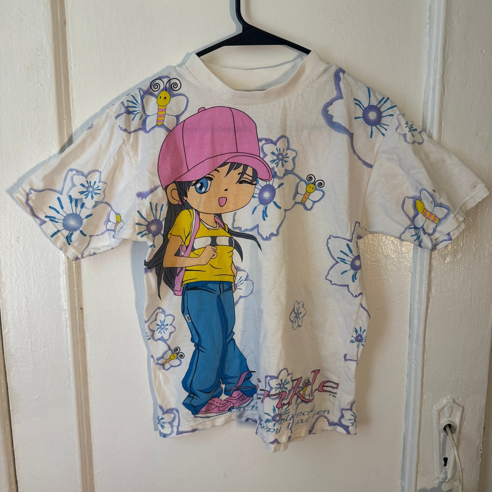 Vintage Y2K Anime Girl All Over Print double sided tee Harajuku Kawaii Twinkle S