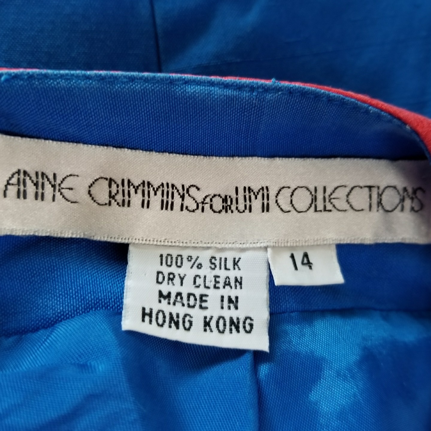 Anne Crimmins UMI Collection Jacket vintage 80’s size 14 Blue paisley applique