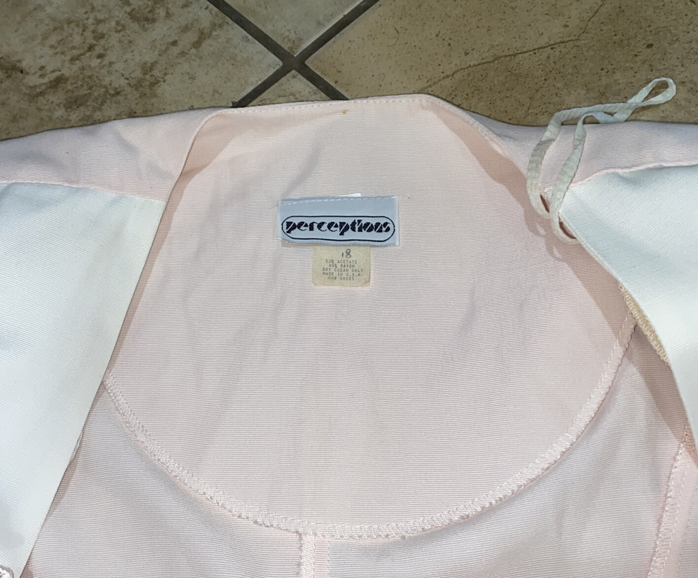 Vintage 80’s 90’s Perceptions Irene Women’s Pink Blouse Jacket Pearl Size 14 NEW
