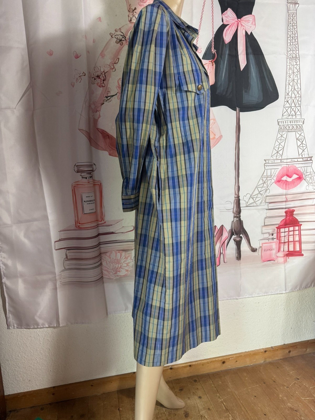 Vintage Dress 60s Bleyle Shirt Dress Plaid Mod Oversized 40 42 44