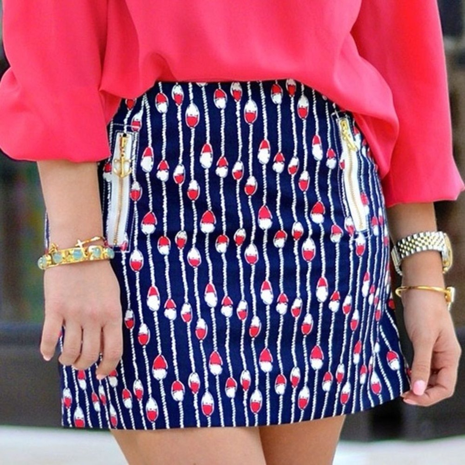 Lilly Pulitzer Nautical Buoy Print Mini Skirt Size 6 Coastal Beach Preppy