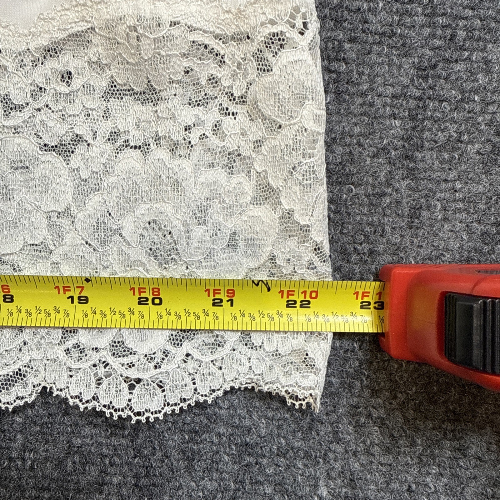 Vintage Lace Trim Pembrooke 36R 1960/70’s Mid Century Slip Coquette White Nylon