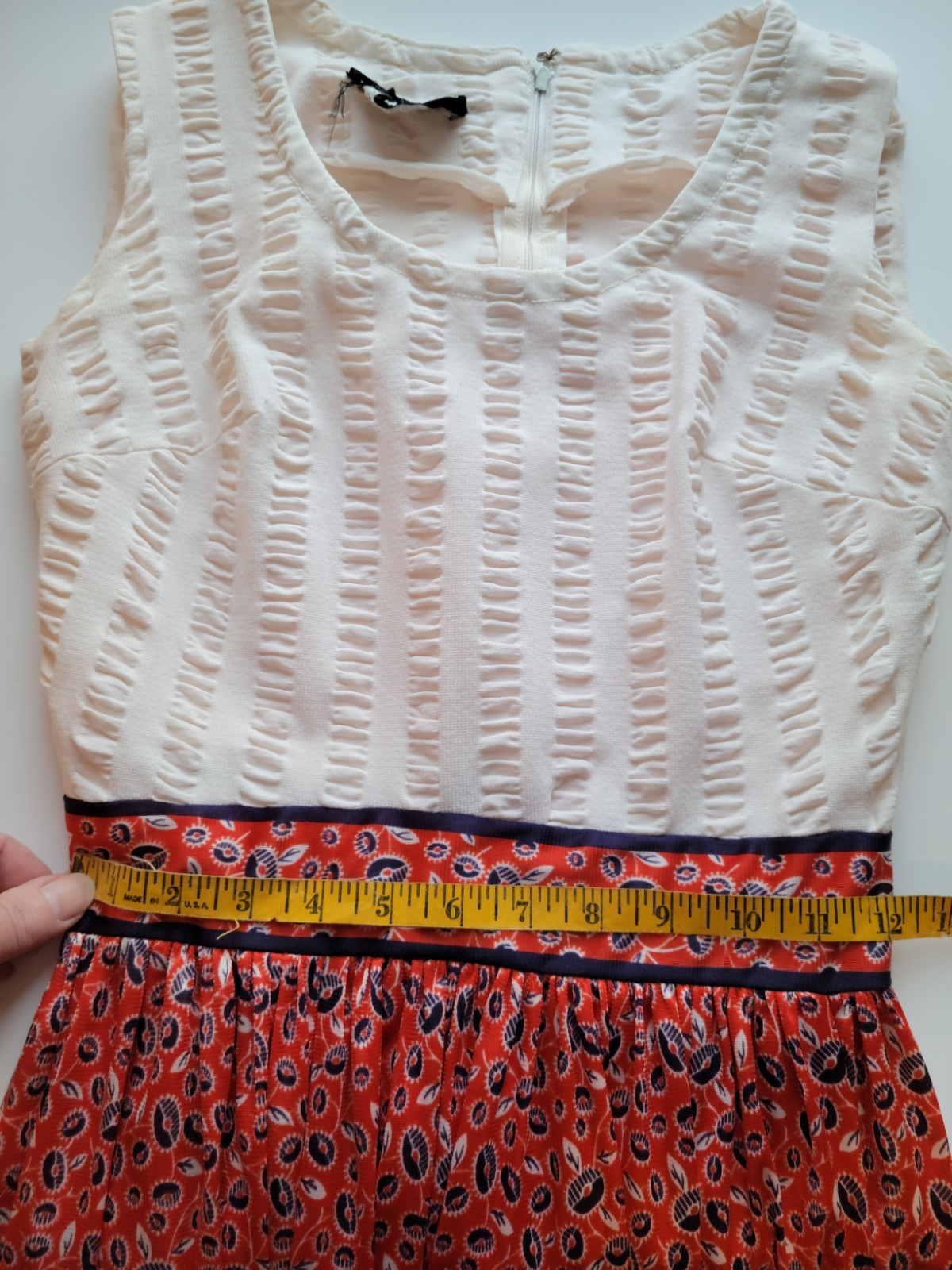 VTG 60’s 70’s Shady Lane Red White & Blue Floral Cottage Dress