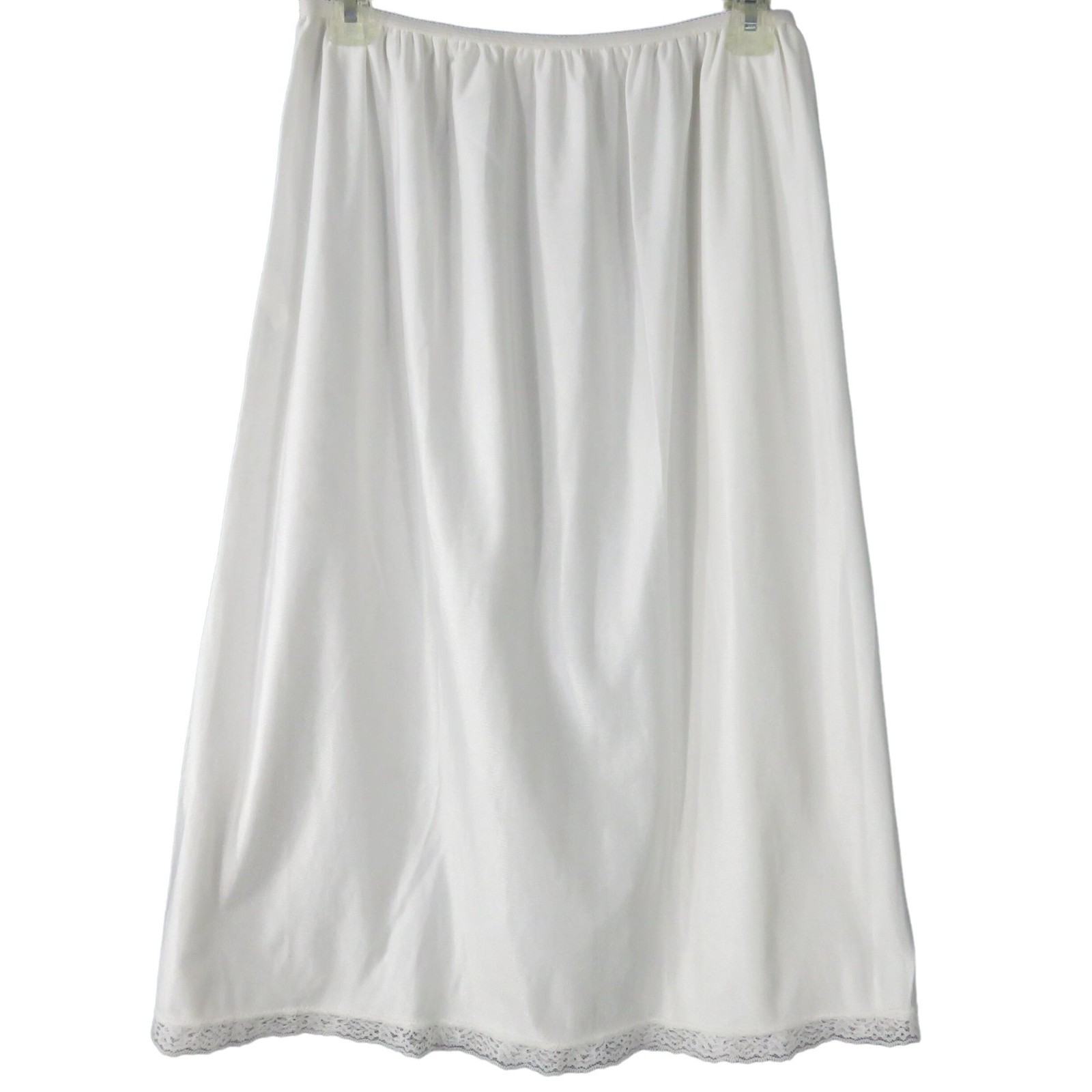 Vintage Deena White Nylon Half Slip Lace Hem 44″ Waist Size 44/46