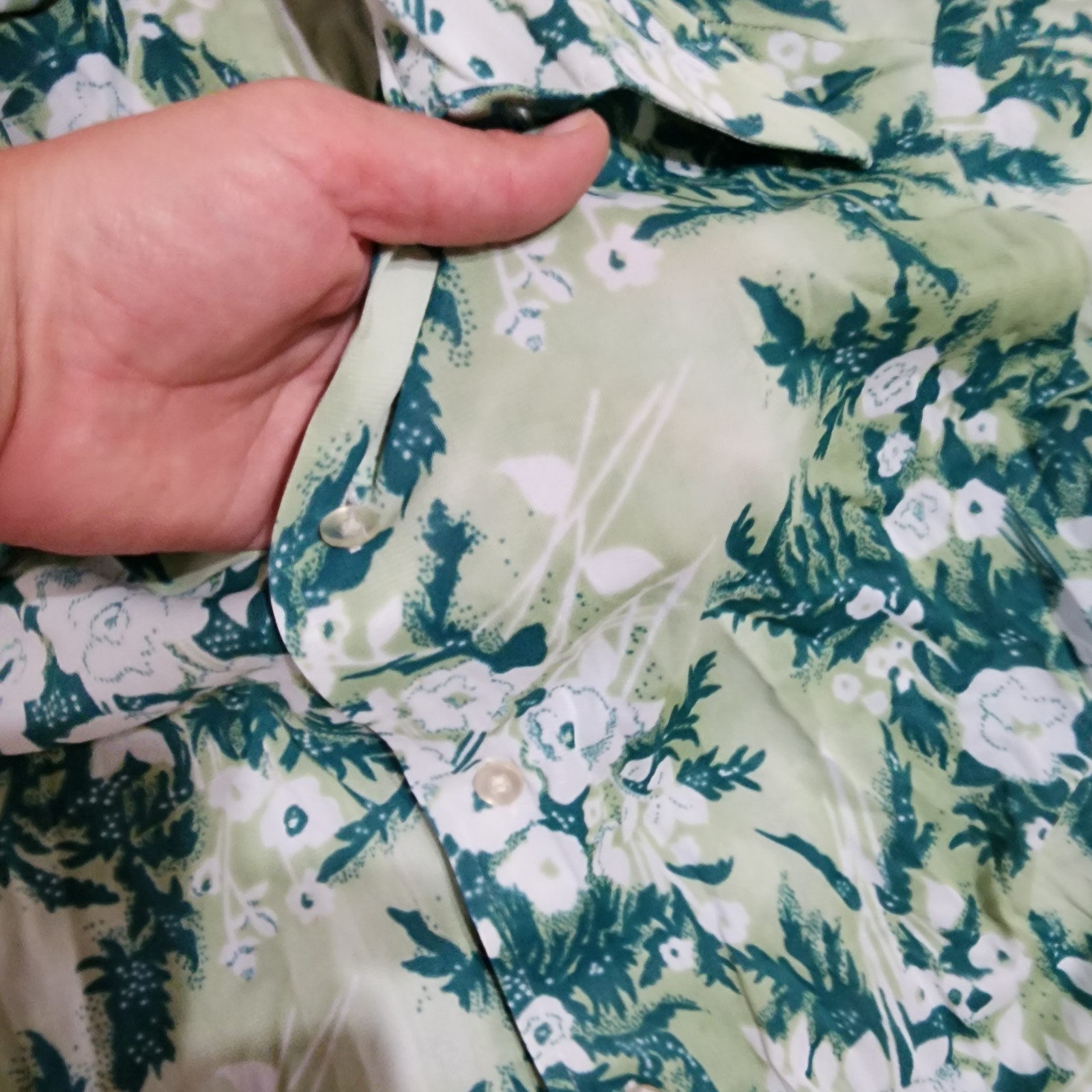 Vtg 70s Montgomery Ward Floral Disco Blouse Women’s L Button Front Retro Boho
