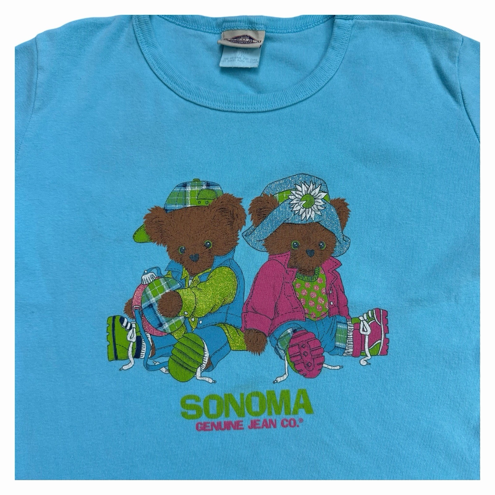 Vintage 90s Genuine Sonoma Jeans Company Teddy Bear Crop Top T-Shirt Large / XL