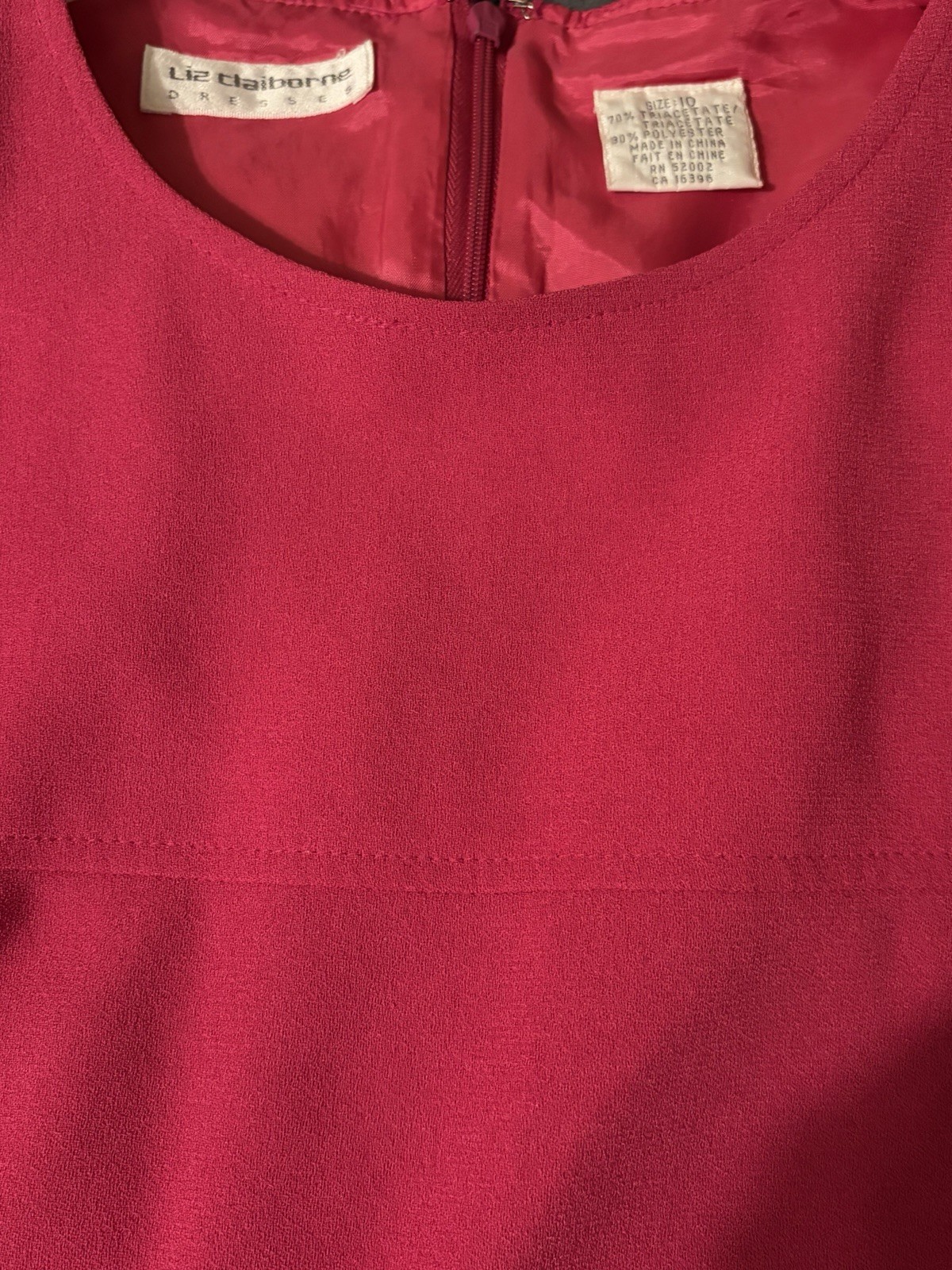 Early 90s Vibe; Vintage Liz Claiborne Dress With Shoulder Pads, Fushia / Pink