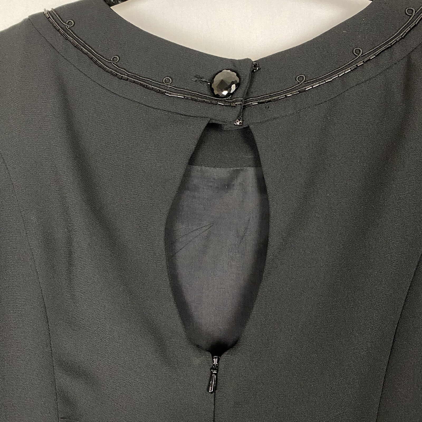 Vintage Yves Cossette Depeche Mode Little Black Dress US 10 Petite Beaded Detail