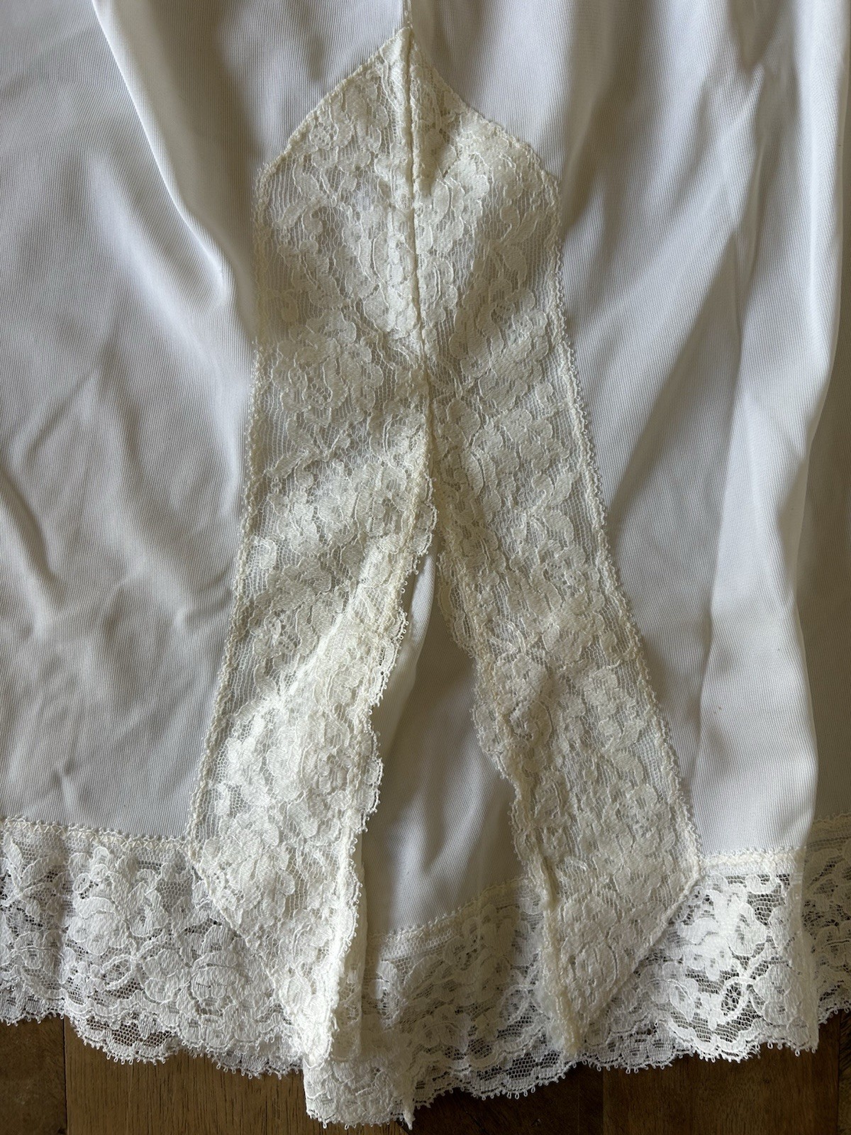 VTG Monsanto Nylon Pettipants Bloomers Lace Trim Boudoir Lingerie Skort Small