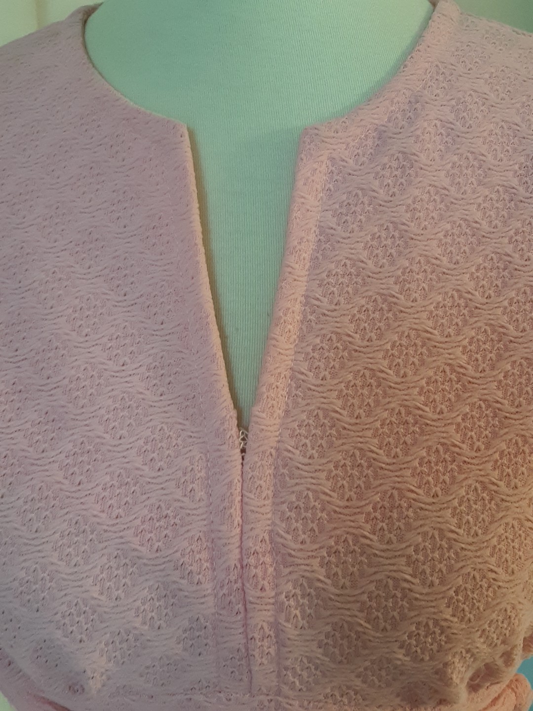 Vtg 60s70s Mod Gogo Mini Party Dress Pink Textured Sz9 Petite Carol Brent