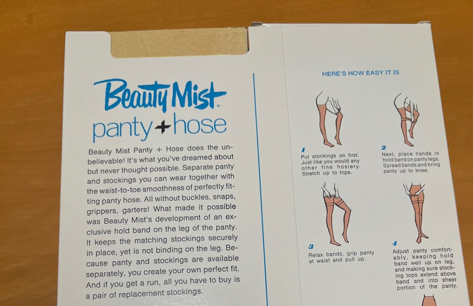 Vtg Beauty Mist 6 Tall Stockings 5’6″-5’11” 3 Panty 32-36″ Hips NOS Deadstock