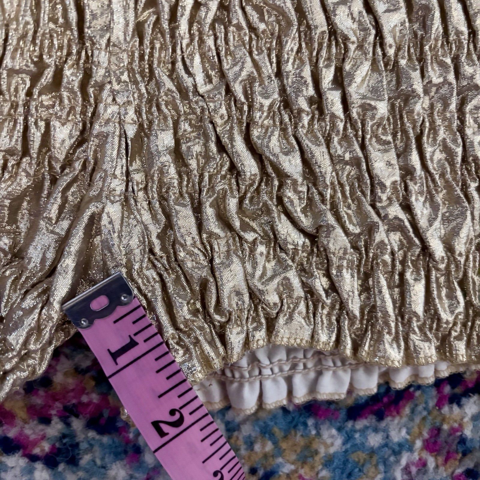 Vintage Malco Modes Gold Metallic Lame Square Dance Bloomers Pettipants Size M
