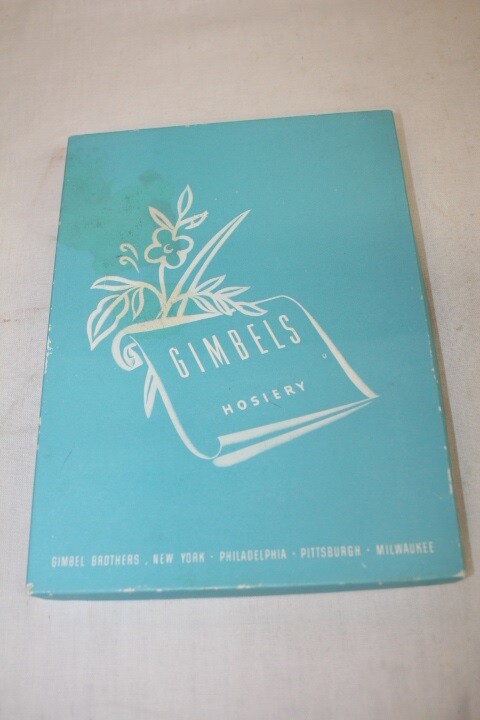 Vintage GIMBELS HOSIERY Box & Hose, Glamour #9 Runguard Beige, 3 Pair (163)