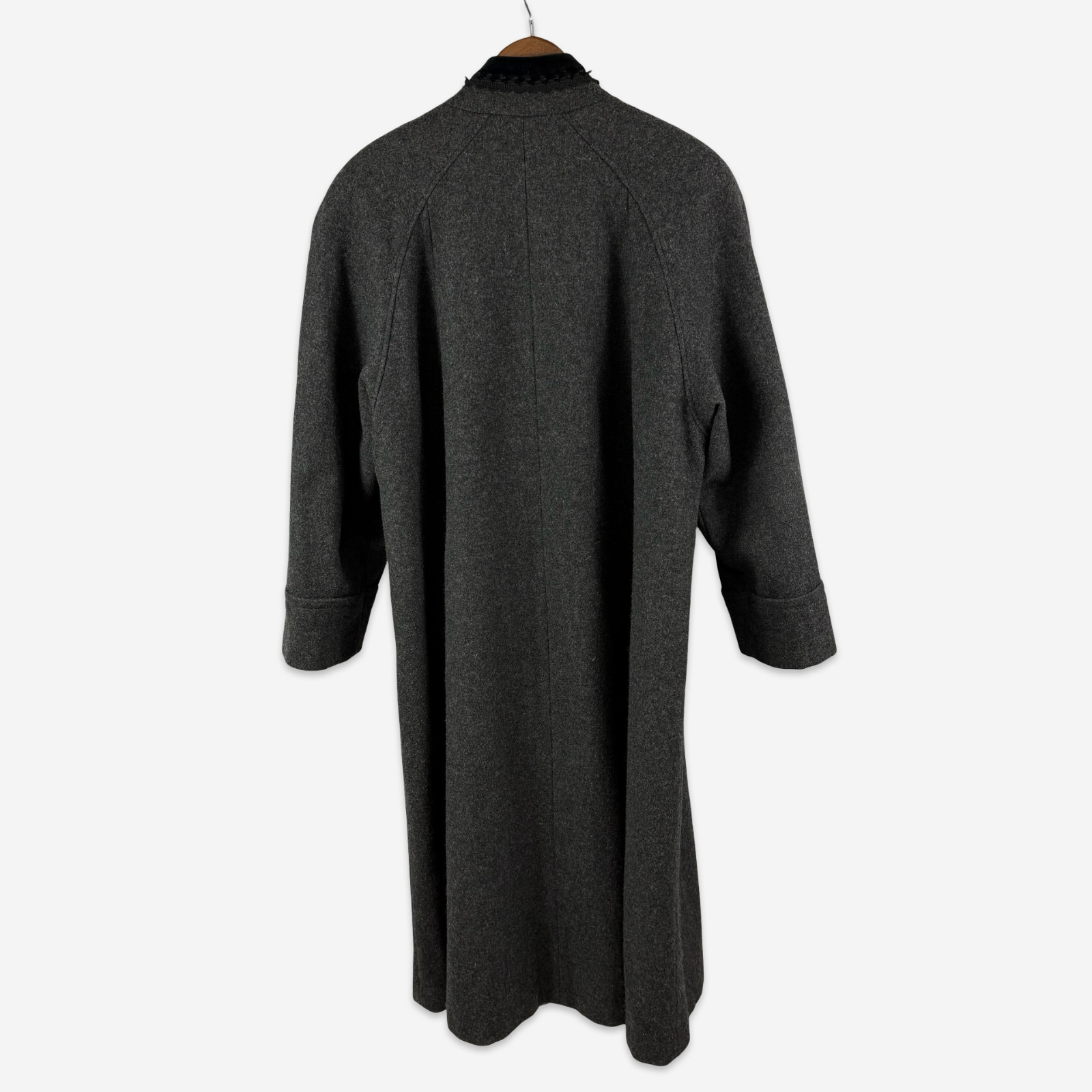 Lady Suzette Womens Vintage Grey Wool Swing Coat 2x/3x? Velvet Trim