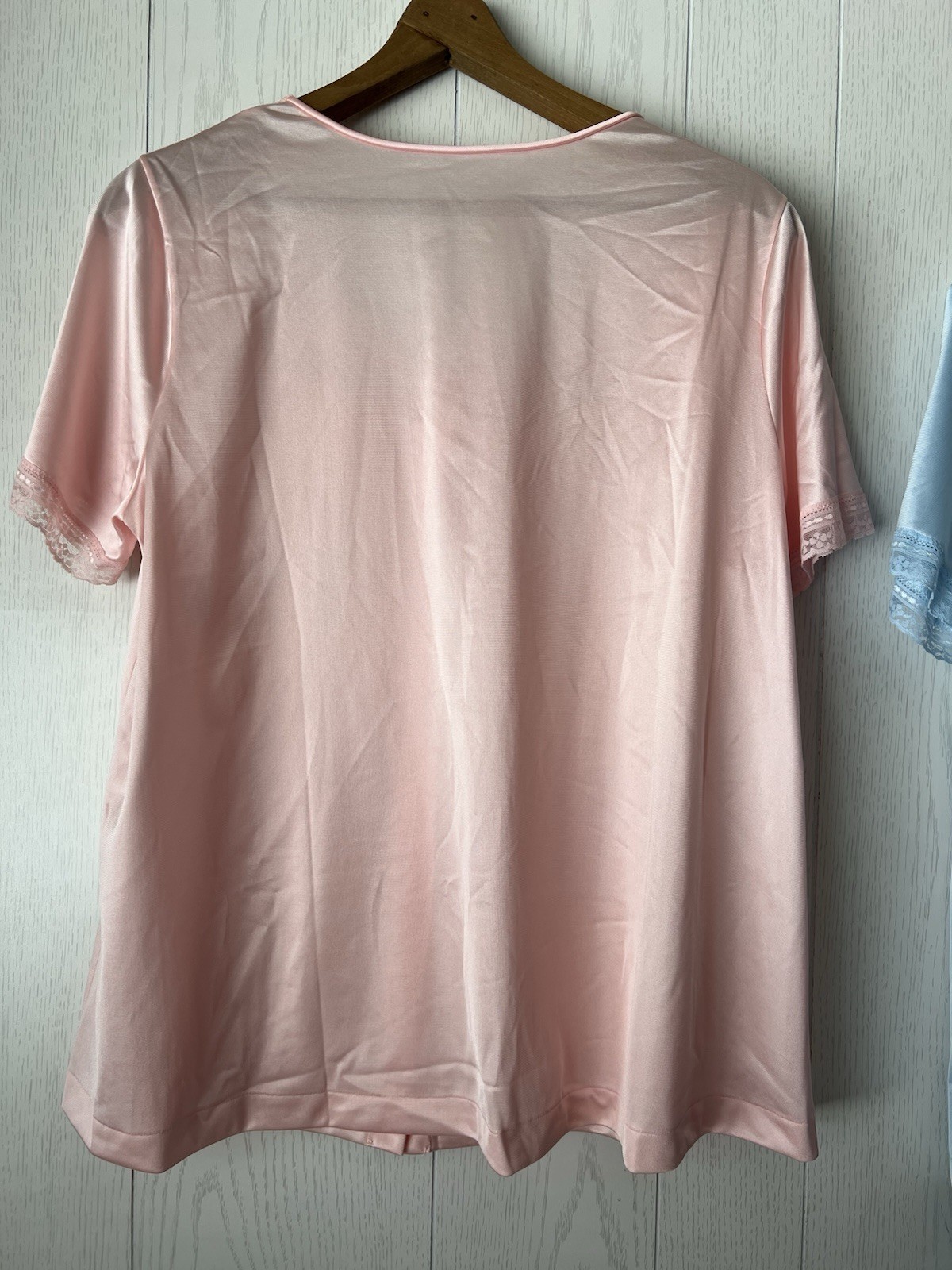 Lot Of 2 VANITY FAIR Vintage Pajama Sets Soft Pink & Blue Pants + Top All Nylon
