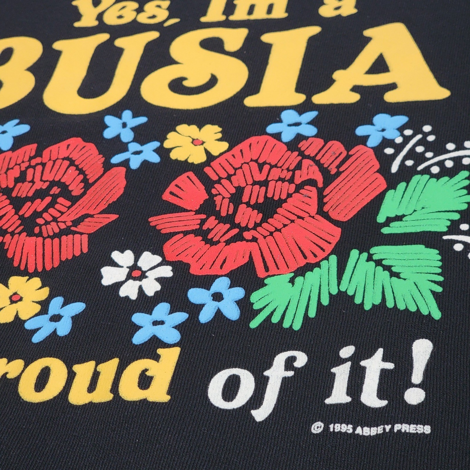 VTG 90s Busia Sweatshirt Polish Grandmother 1995 Abbey Press Made in USA L EUC