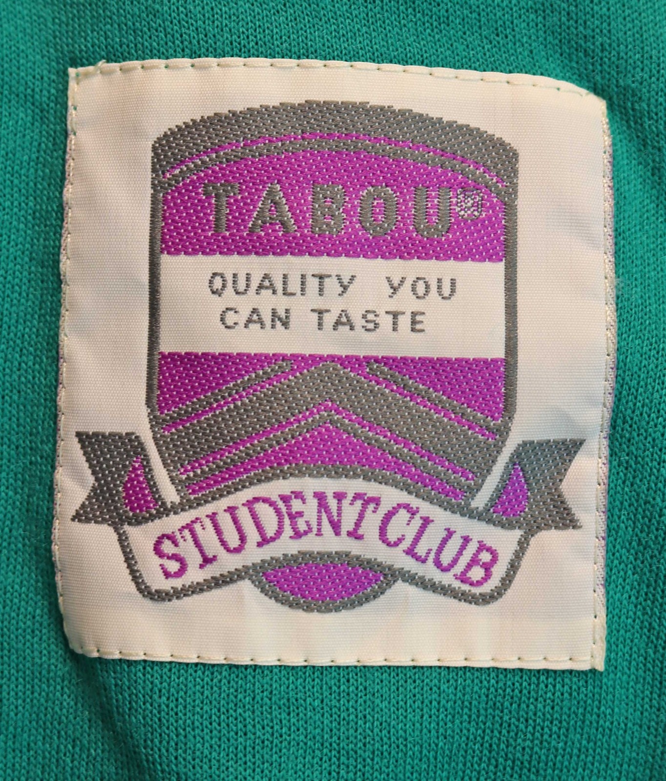 NWT 1980s Vintage Tabou Sweatshirt Pullover Green Purple Colorblock New Wave S/M