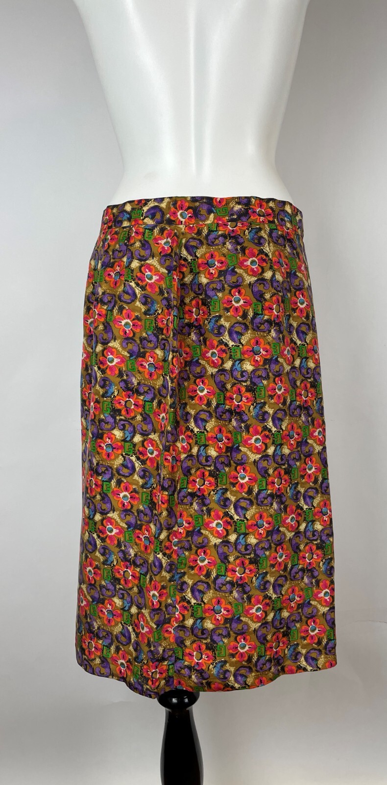 VTG DIANE VON FURTENBERG DVF 90’s silk lined floral pencil skirt 12