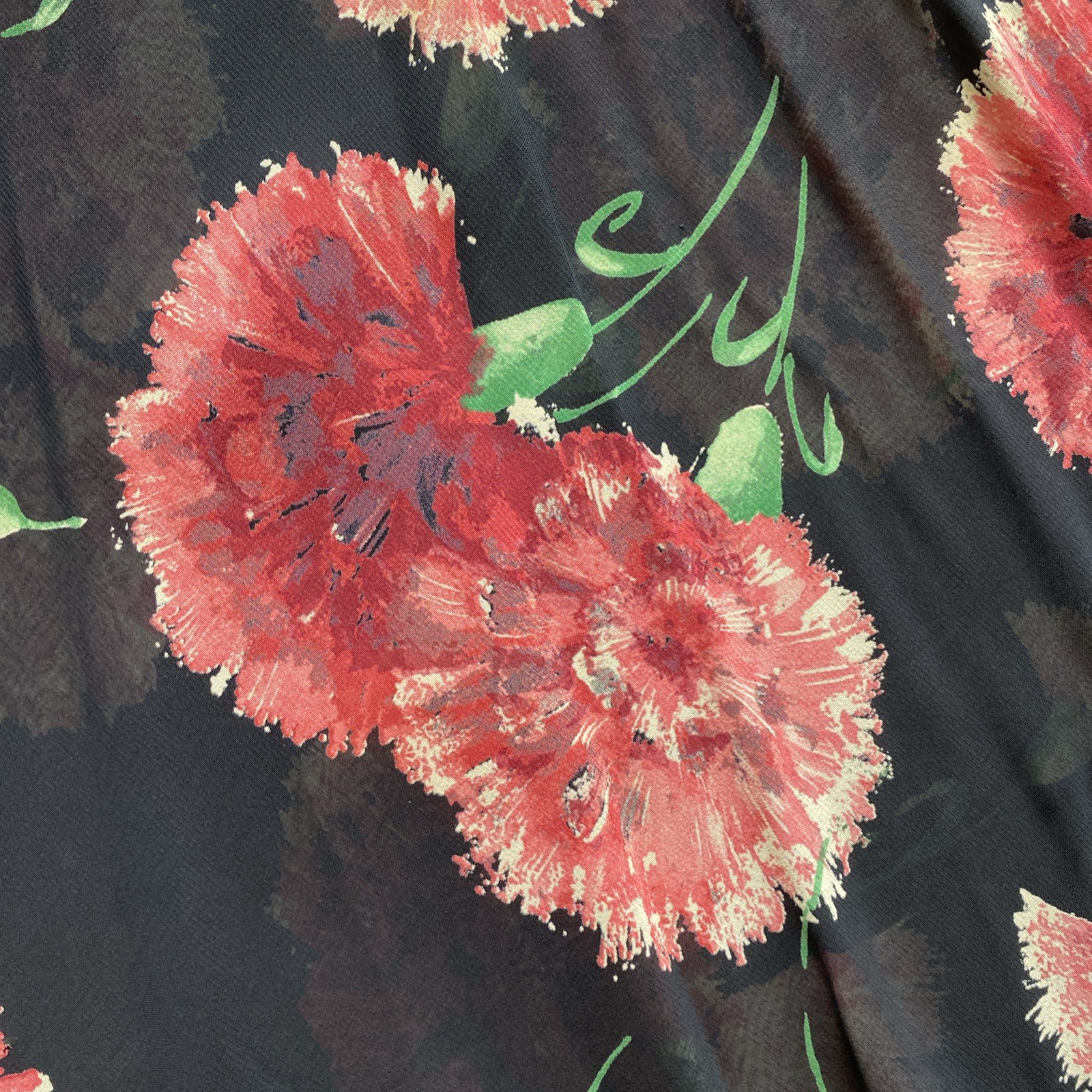 Vintage 1940s floral print carnations day dress AS IS WITH DAMAGE