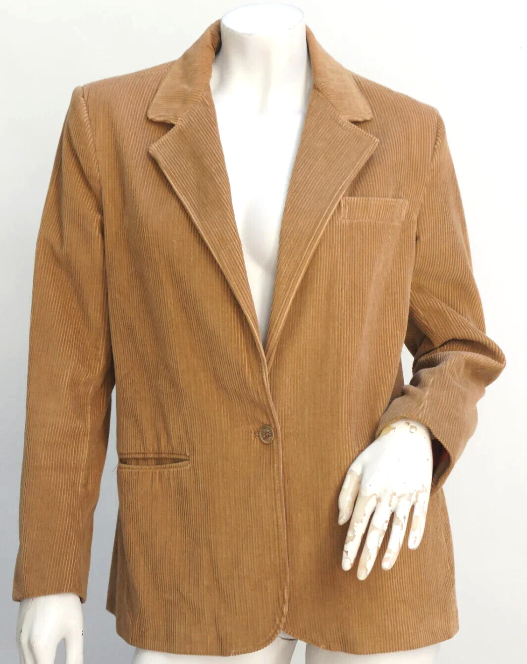 Vintage 70s Beige Corduroy Blazer Jacket By Casa Lana Uruguay/Retro