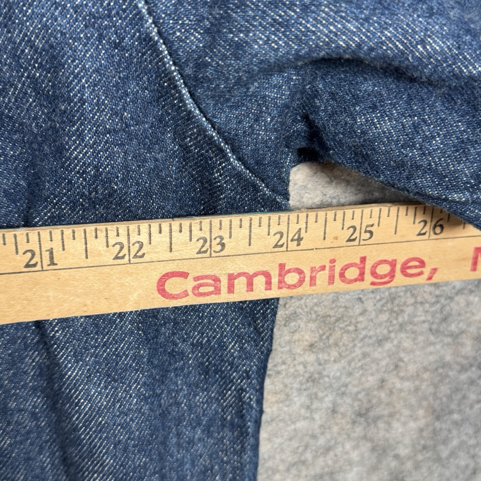 Vintage 90s Womens Avon Denim Chore Coat Size M 24×32 Corduroy Collar Pockets