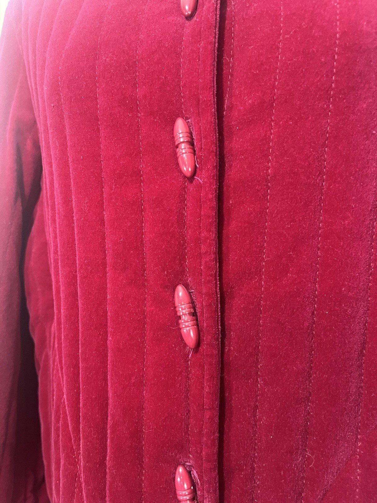 Vintage 70s Jacket Velveteen Channel Quilted Sears Fashion Place Size 10