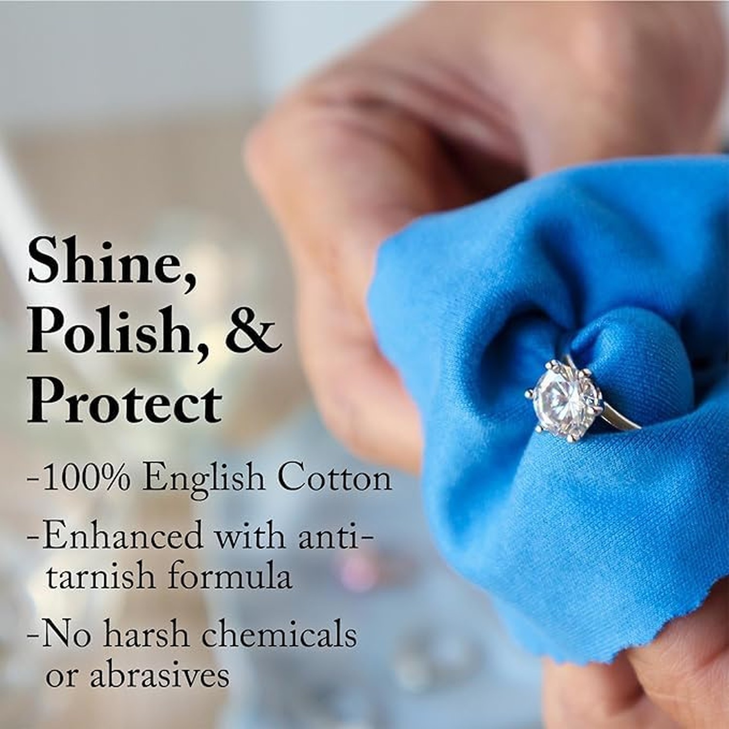 Goddard’s Cotton Silver Polishing Cloth for Cleaning Silver Jewelry, Gold, Di…