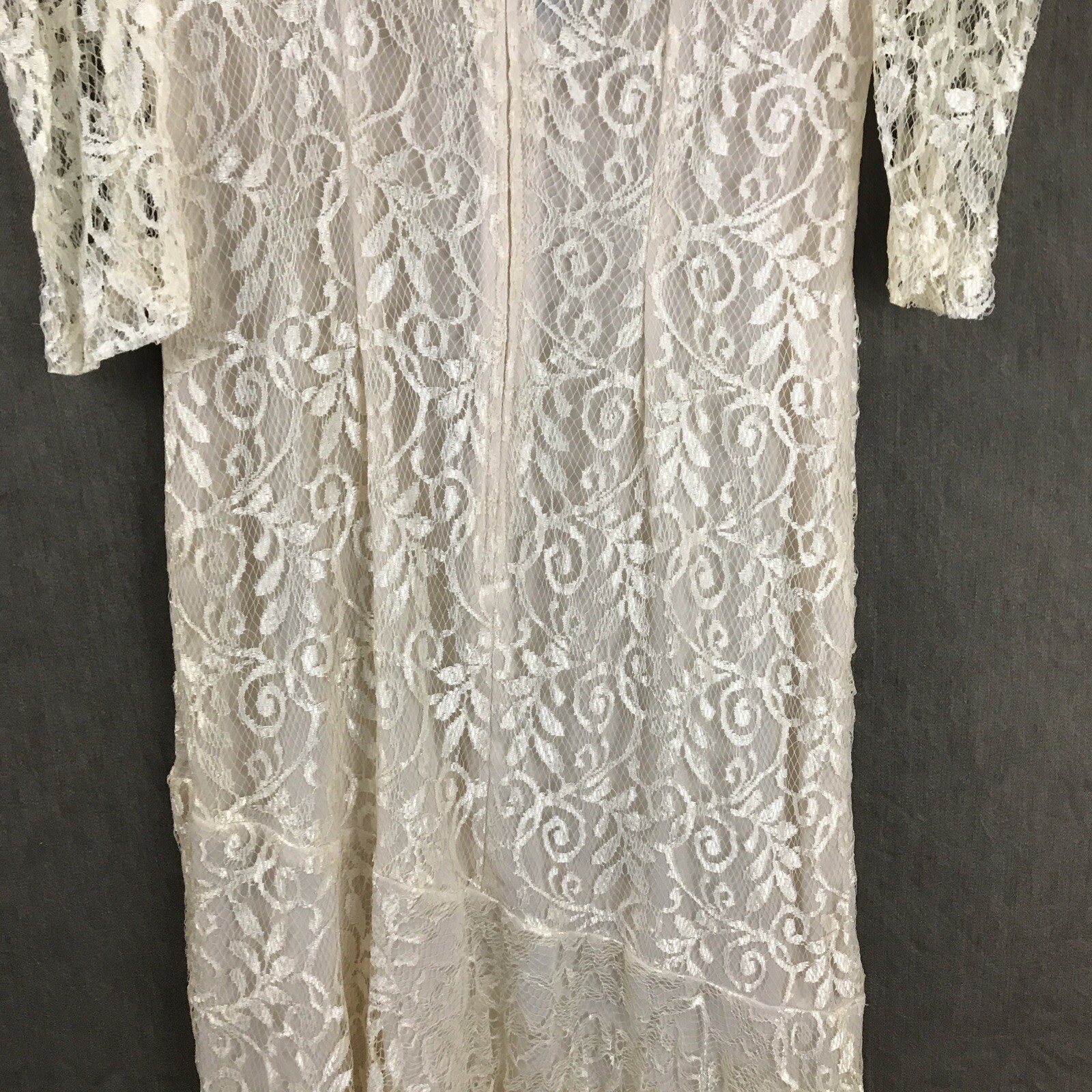 VTG Ala Carte California 80s Cream Color Lace Party Prom Wedding Dress Size 7/8