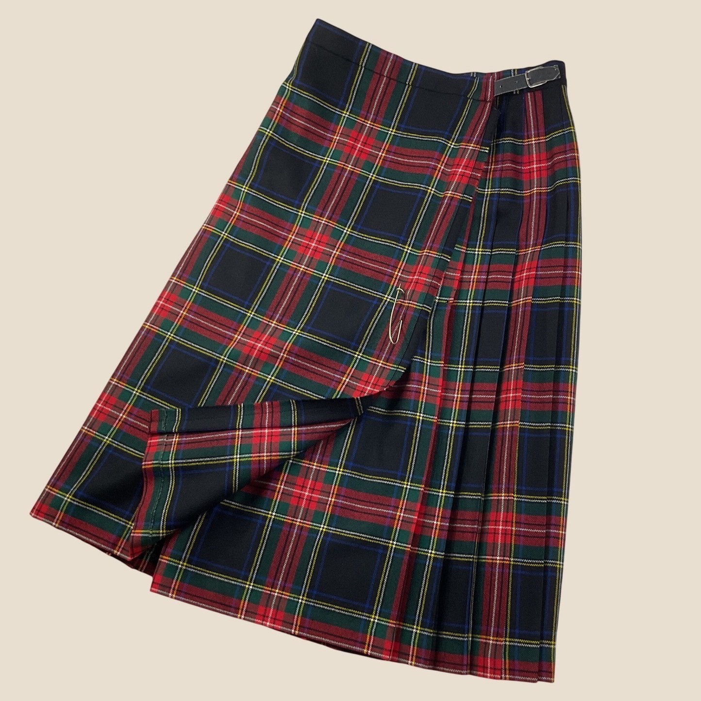 Vintage Deans Of Scotland Skirt Women Sz 12 Tartan Plaid Pleated Midi 90s Wool