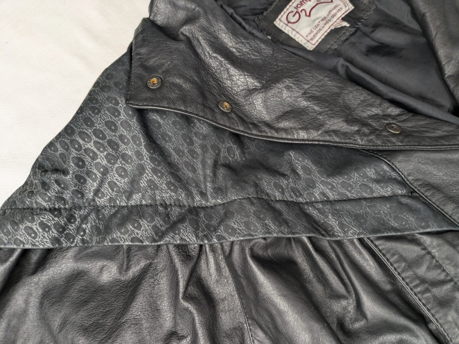 Womens Leather Leopard Print Black 80’s Jacket Size Med Bomber Biker Rocker