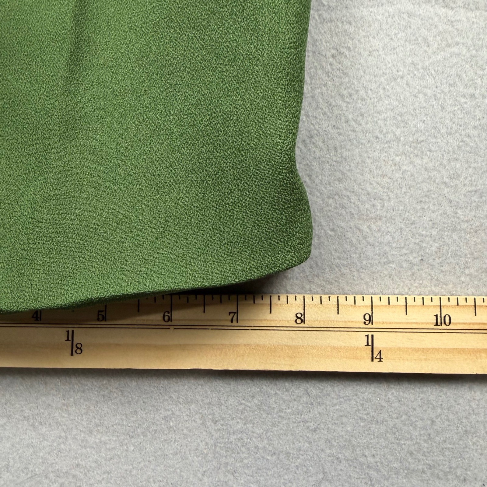 Vintage Karen Stuart Women 10 Green Pleated High Waisted Wide Leg Trousers Pants
