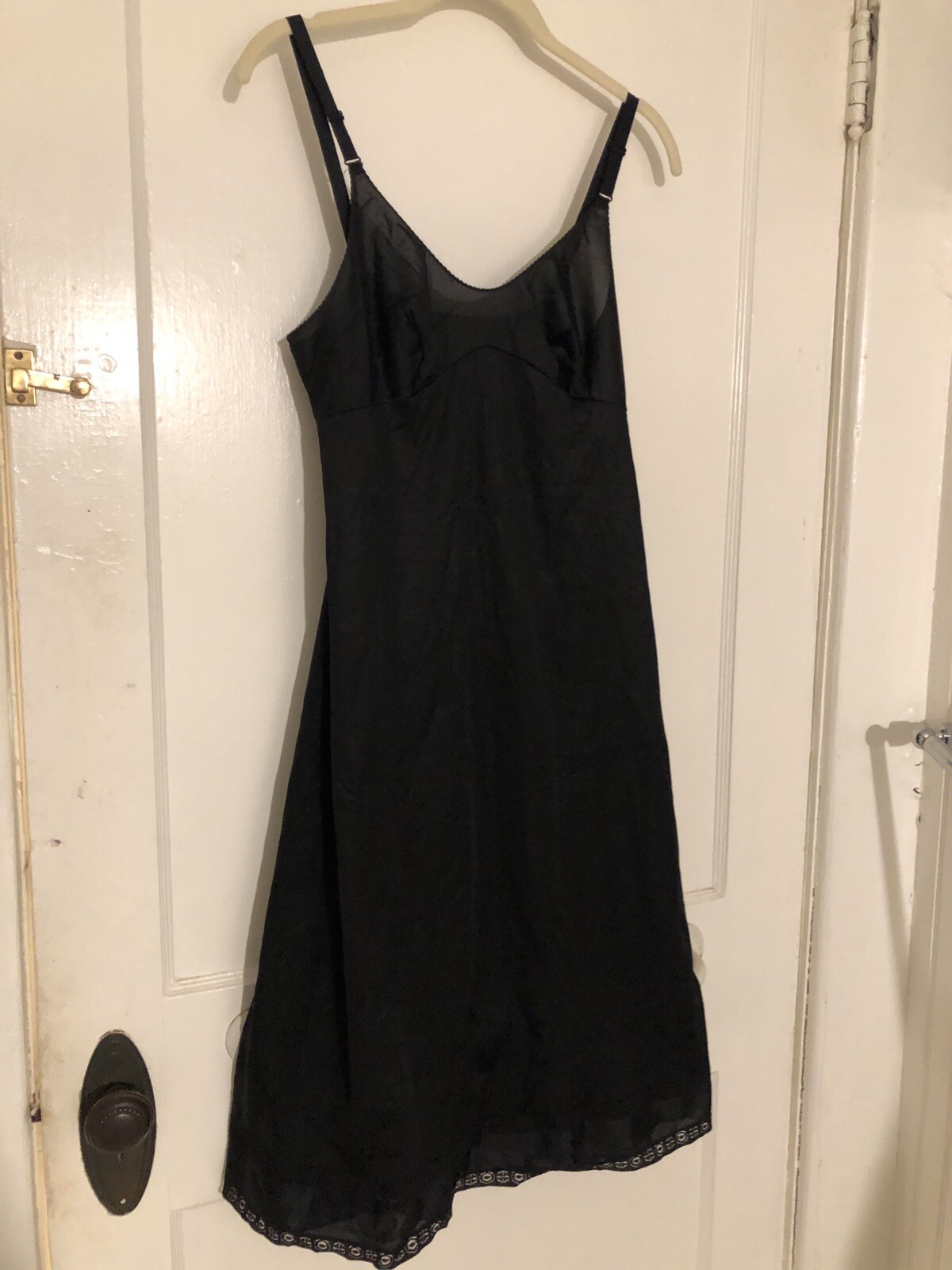 Vintage SEARS The Doesn’t Slip Nylon Black Full Slip Size 34 Average SHIPS FREE