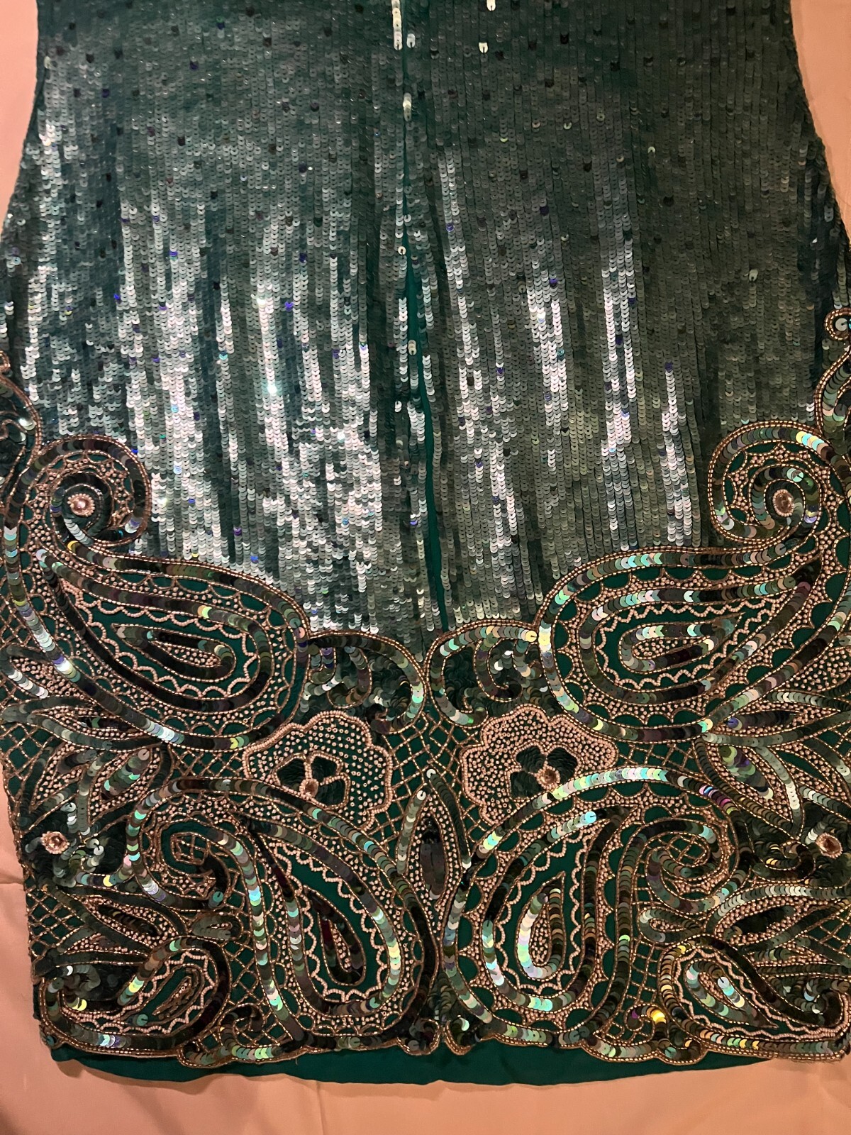 Naeem Khan Riazee Nights Blue Silver Beaded Evening Formal Dress M
