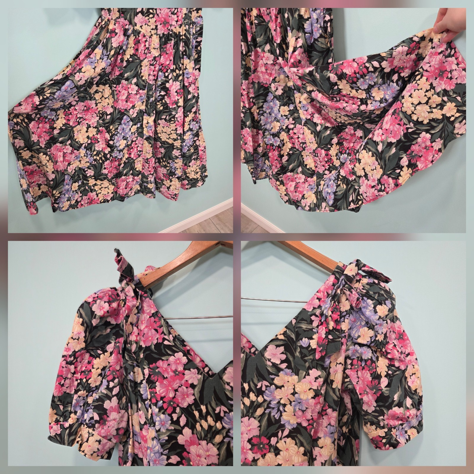 90’s Vintage Country Romance Dress Floral Sz S 5/6 Cottagecore Garden Tea Party