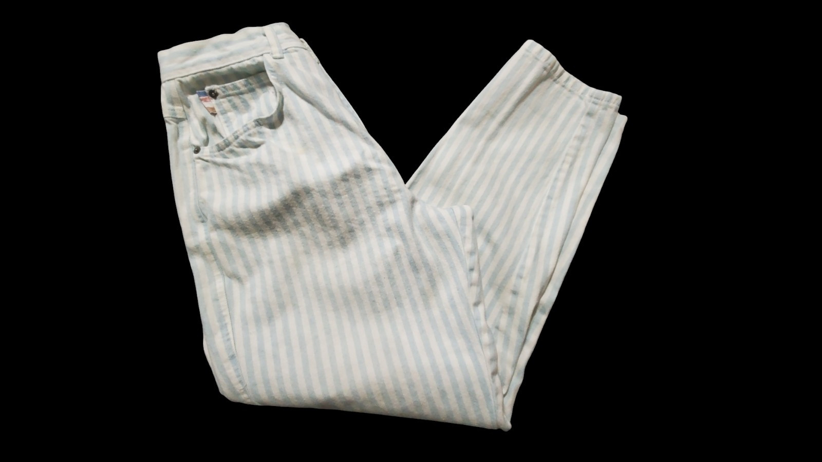Vtg PS Gitano Blue White Striped Jeans 80s 90’s Proportionately Sized 12 Short