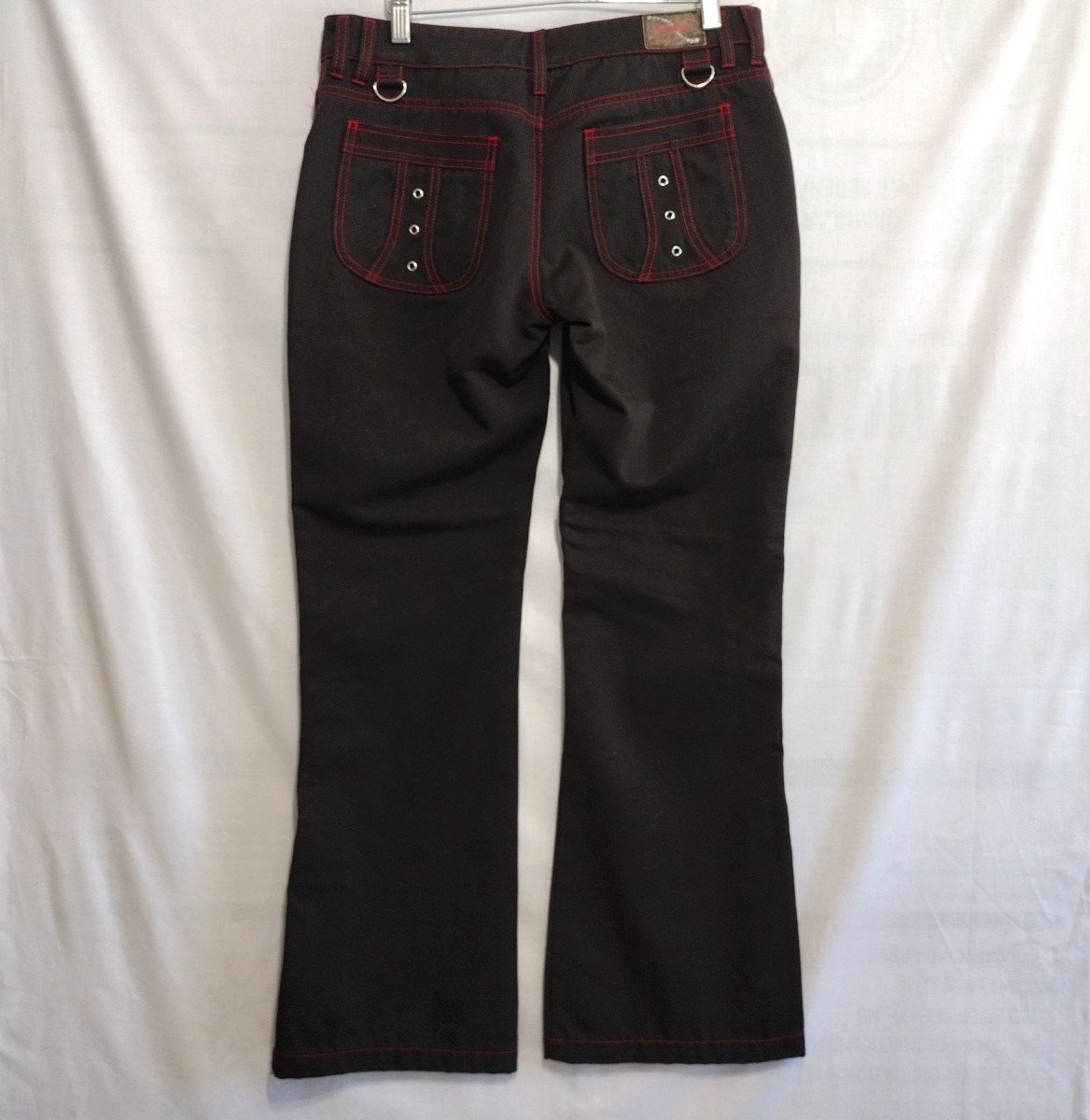 Kikgirl Kikwear Vintage Y2K Black Pink Raver Skater „Phat” Wide Leg Size 9